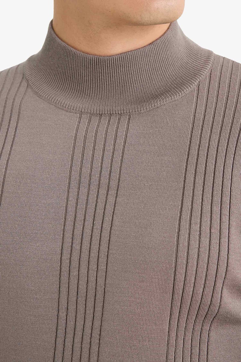 DeFacto Beige Man Standard Fit Half Turtleneck Knitwear Pullover Casual - Image 5